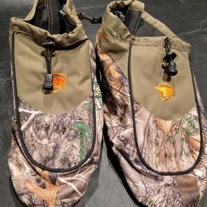 Camouflage Boot Covers with Orange Logo